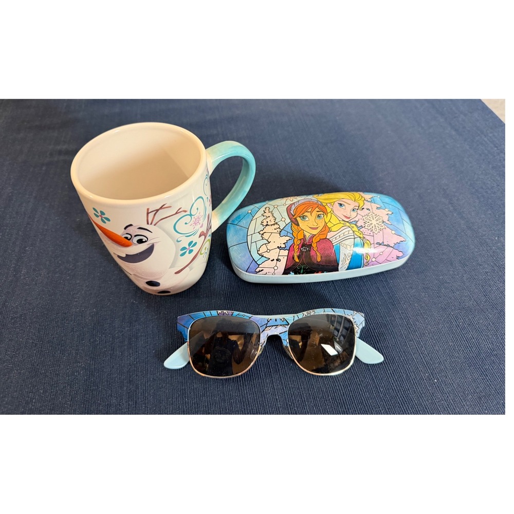 Kids Accessories Set Blue Frozen Olaf Mug Sunglasses‎ Case Disneycore Gift Set